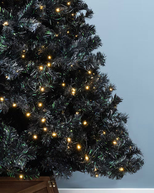 The Pre-lit Black Iridescence Pine Tree with Warm White Lights (6ft to 7ft)
